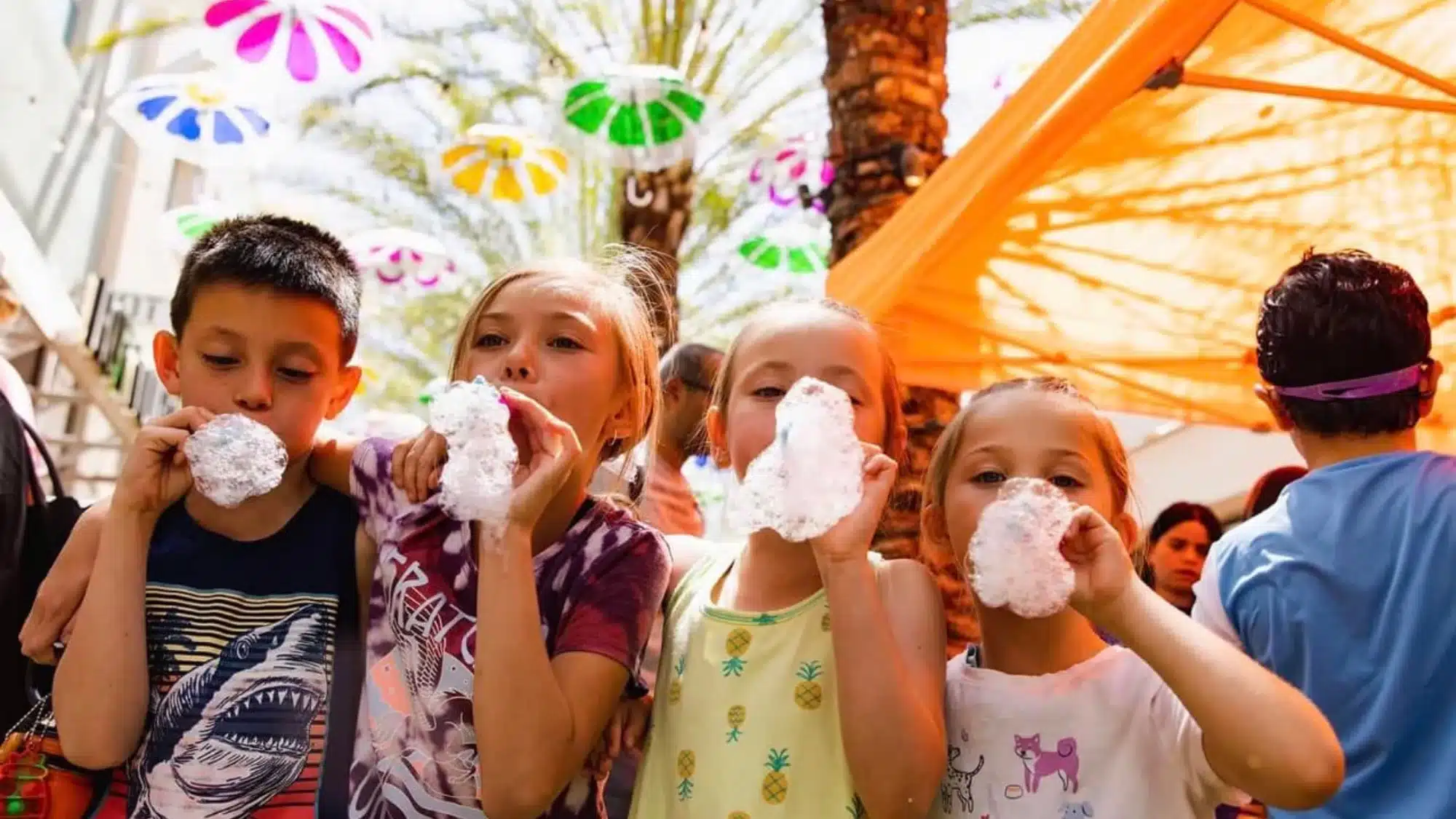 Kids enjoying a vibrant foam party on Long Island
