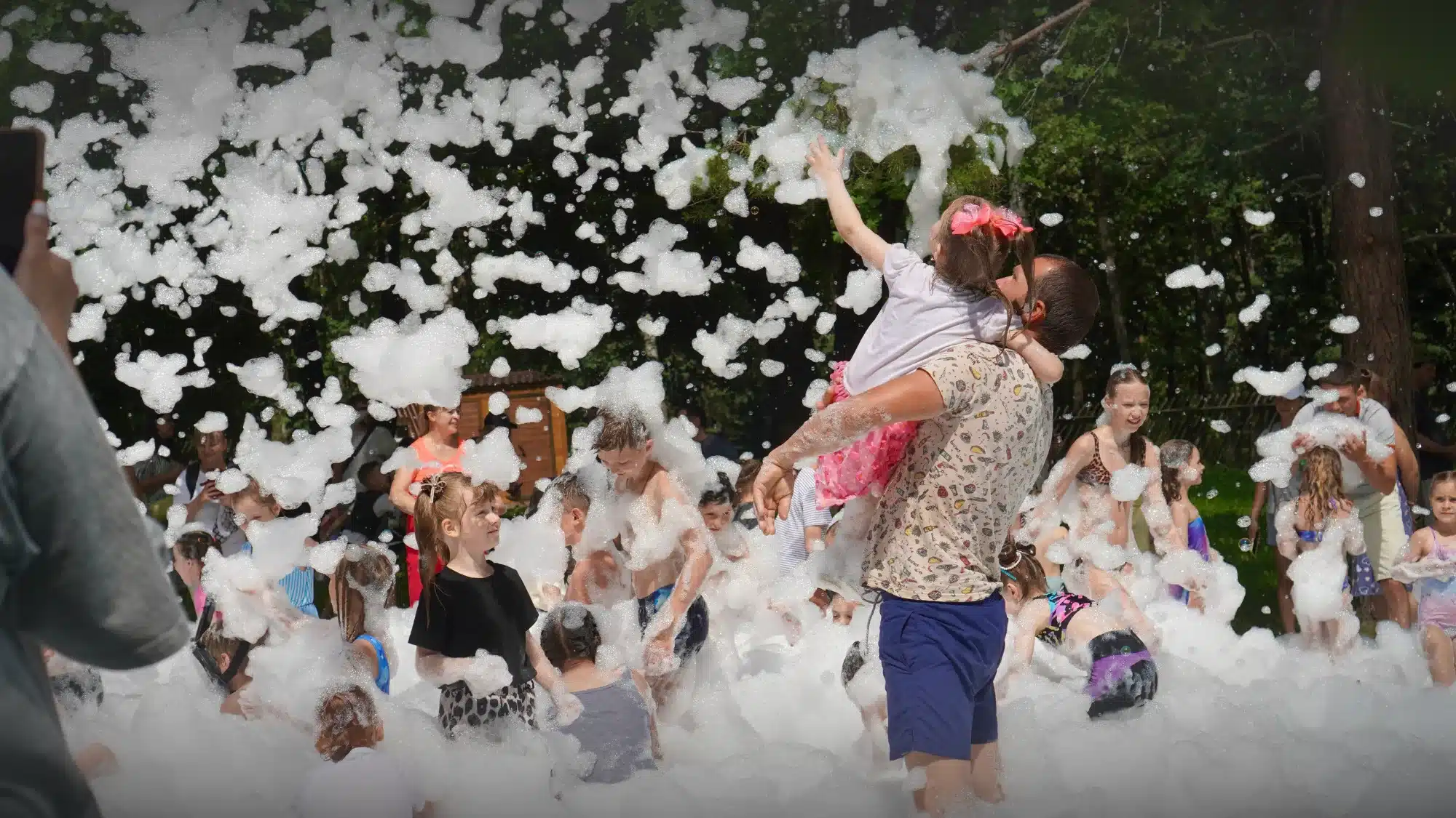 Exciting outdoor foam party hosted by top Long Island company